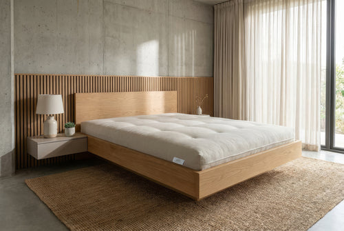 Colchón Látex Natura Confort, con lana o bambú, elaborado artesanalmente en Barcelona, ecológico y natural