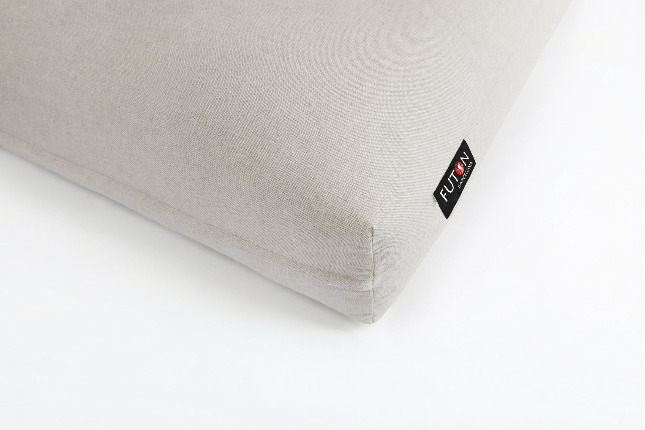 Futón Barcelona, colchón artesanal ecológico elaborado con fibras naturales, tela lino