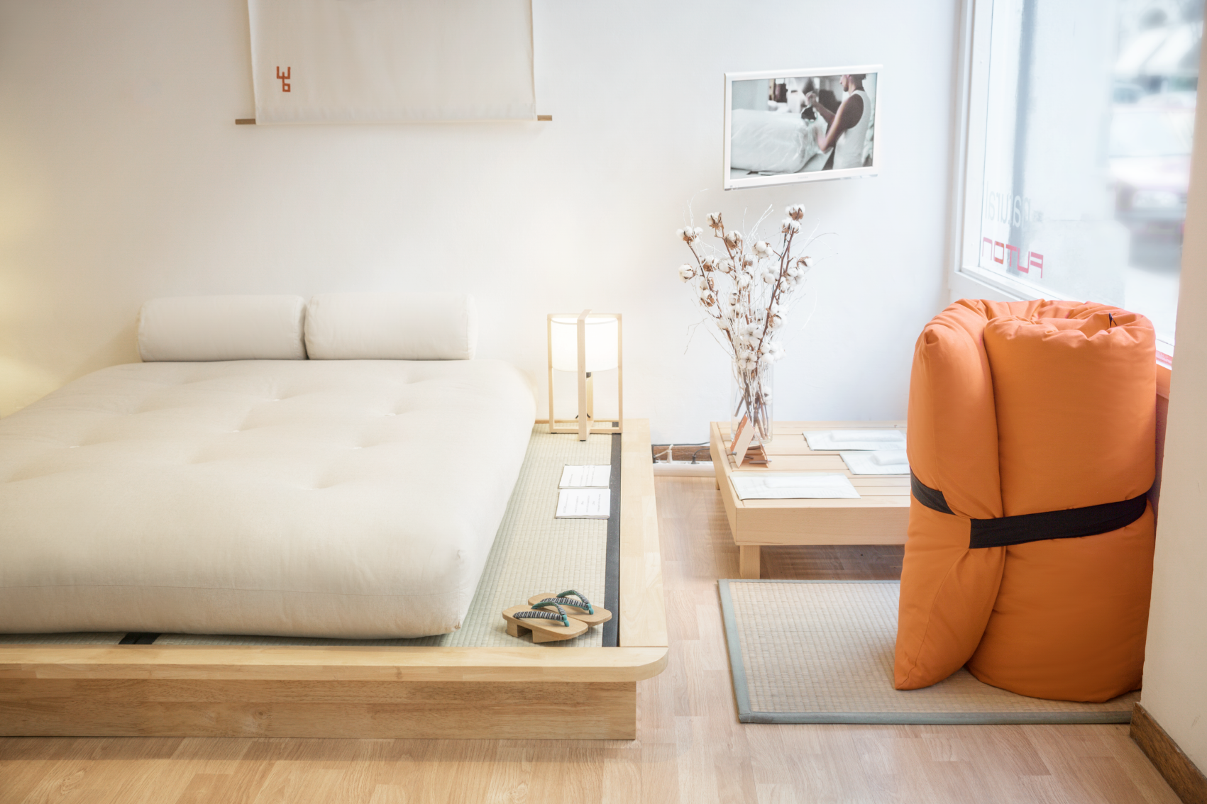 Tienda Futon Barcelona, colchones artesanales, de latex y fibras naturales
